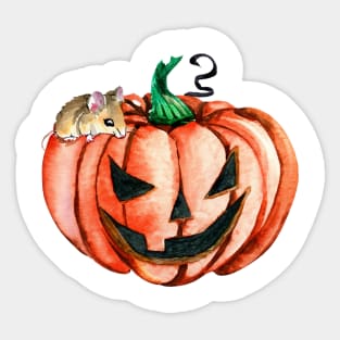 Halloween Pumpkin Mouse Sticker